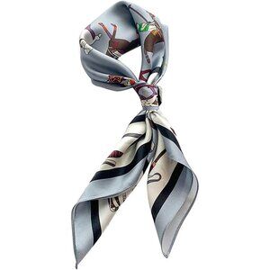 Pure Mulberry Blue Gray Silk Square Scarf Women Soft Head Neck Scarf Gift Packed